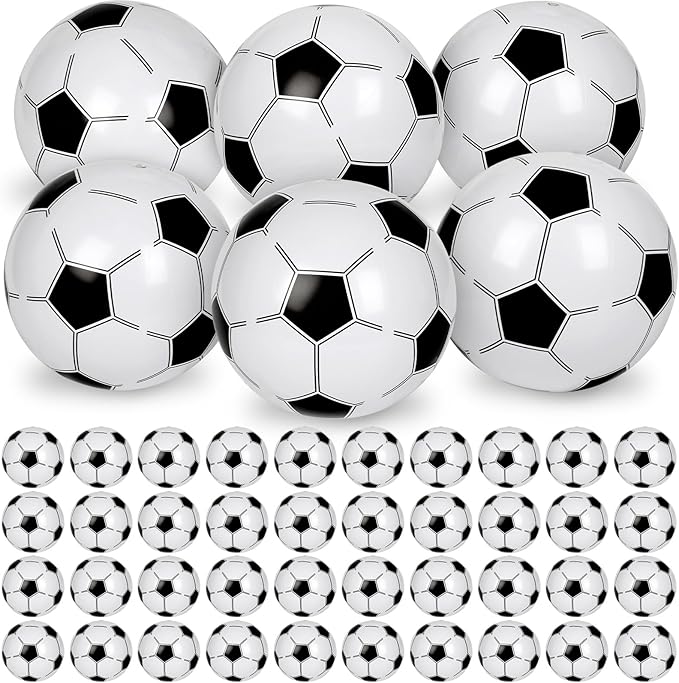 Mototo 50 Pack Inflatable Beach Balls 16 Inch Giant Blow up Inflatable Balls Bulk for Summer Swimming Pool Beach Game Goodie Bag Super Bowl Theme Sport Event Birthday Party Favor