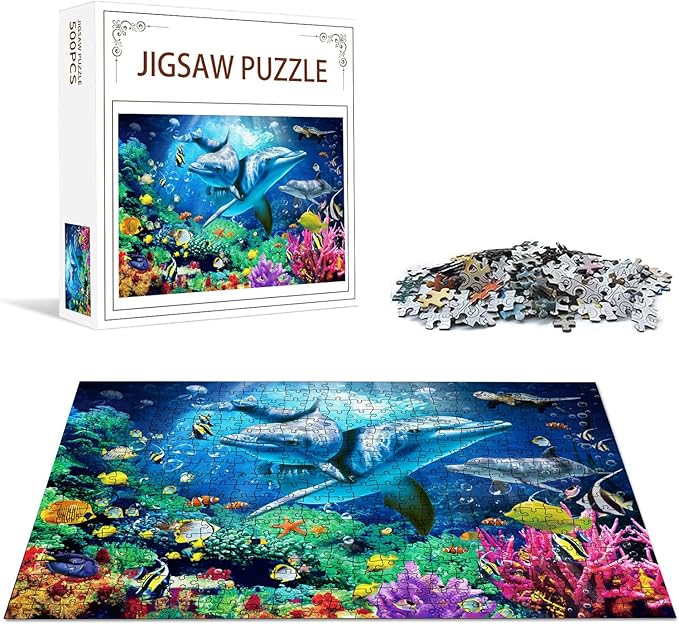 Nattork Jigsaw Puzzles 500 Pieces for Adults（Age 14+）, Families (Sea World) Pieces Fit Together Perfectly