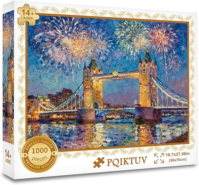 Puzzles for Adults 1000 Pieces Jigsaw Puzzles Impossible Puzzle with Letters on Back City Scene Landscape Puzzle Funny Gift Family Decoration Puzzles for Adults (27.56x19.7 Inch)