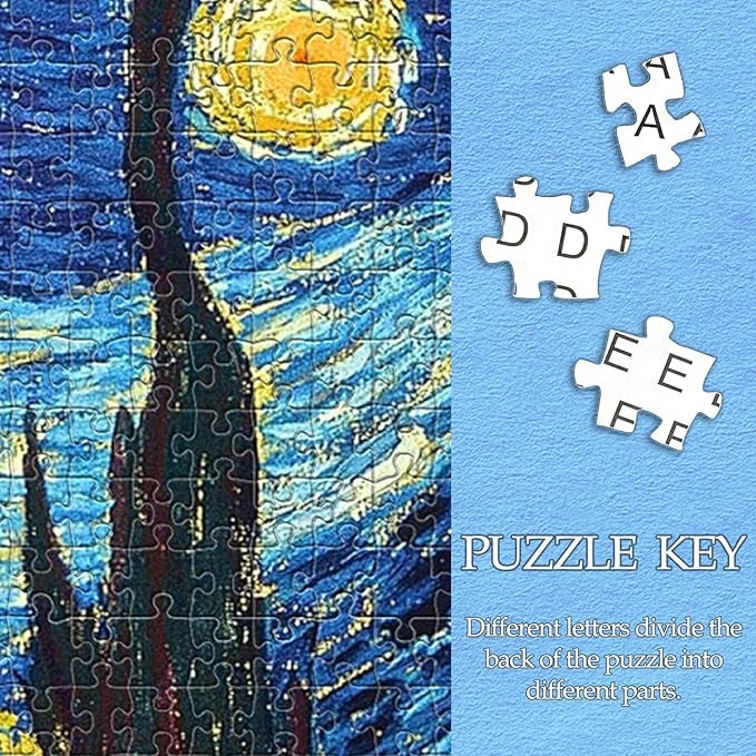 1000 Piece Jigsaw Puzzles for Age 14+, Fine Art Challenging, Starry Night 1000Pcs Puzzle, Family Game Gift, Size 27"x20"