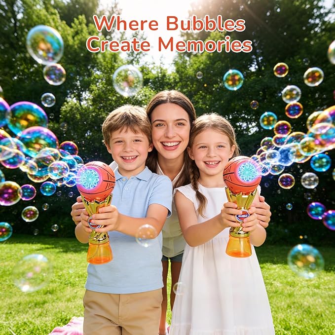 Basketball-Shaped Bubble Machine, Perfect for Children to Play with Complete with Bubble Solution – The Ideal Toy Bubble Machine for Kids
