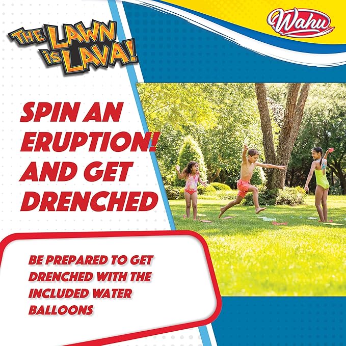 WAHU The Lawn is Lava Outdoor Water Balloon Game for Kids Ages 5+, Kids Outdoor Water Game with 25 Water Balloons