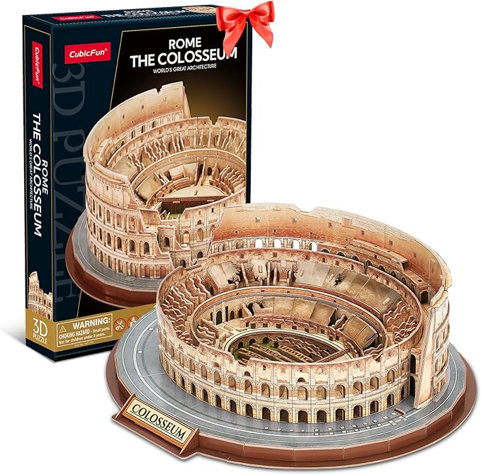 CubicFun 3D Puzzles for Adults Kids New Version Italy Rome Colosseum Jigsaw Puzzle DIY Building Model Kit Birthday Gift for Boys Girls Age 10+, 163 Pieces Easter Gift