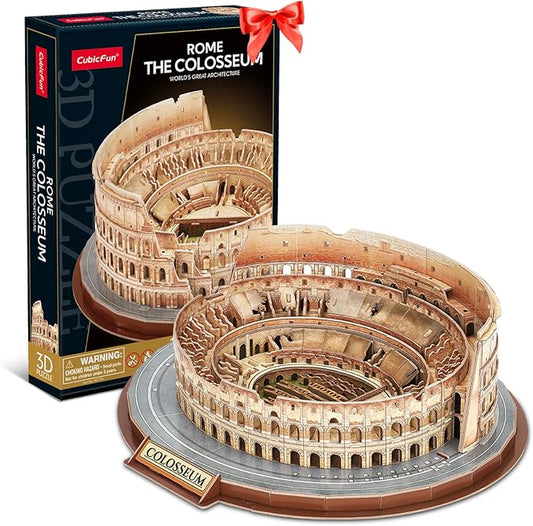 CubicFun 3D Puzzles for Adults Kids New Version Italy Rome Colosseum Jigsaw Puzzle DIY Building Model Kit Birthday Gift for Boys Girls Age 10+, 163 Pieces Easter Gift