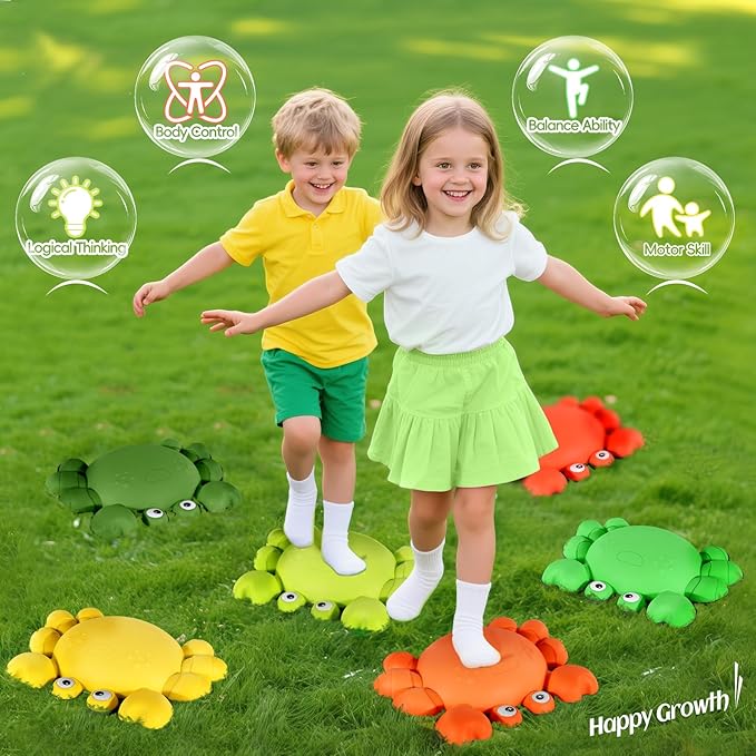 TOPNEW Stepping Stones for Kids, Non-Slip Balance Stepping Stones for Promoting Children's Coordination Skills, Toddler Stepping Stones Obstacle Course for Kids Age 3 4 5 6 7+