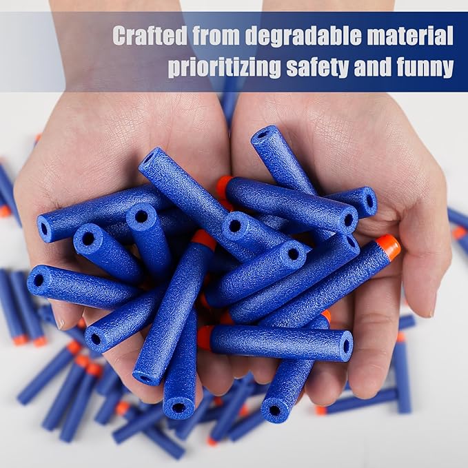 Refill Darts 150 Pcs Bullets Ammo - Compatible with Nerf Guns N-Strike Elite Series - Refill Darts Premium Foam Bullets Pack for Boys Party Favors(Blue)
