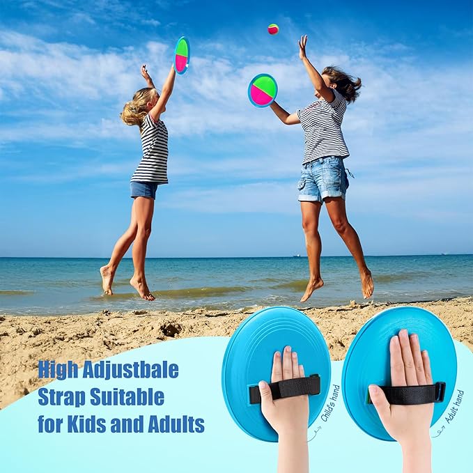 PlayZap Toss and Catch Ball Set - Outdoor Toys for Kids Games - Outside Yard Pool Beach Toys for 3 4 5 6 7 8+ Years Old Boys Girls - Birthday Gift Easter Basket Stuffers