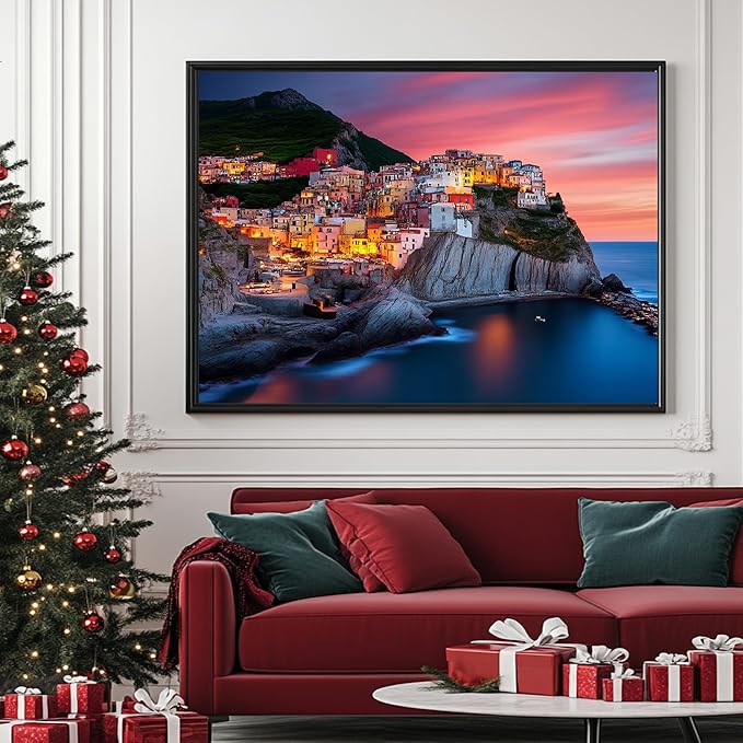 Cinque Terre Sunset- 1000 Piece Jigsaw Puzzle for Adults - Challenging Puzzle Perfect for Game Nights - Finished Size is 20.5 x 15 -Gift for Christmas, Anniversary, Birthday,Family