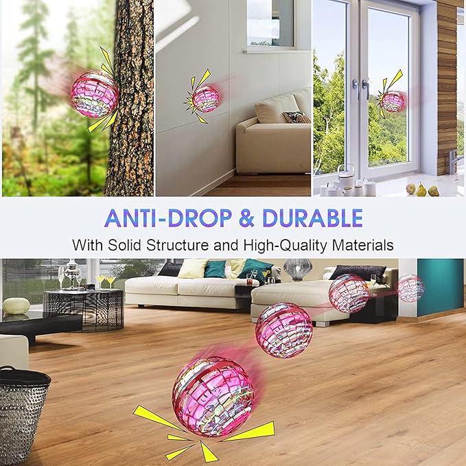 ATHLERIA Pro Hand Operated Mini Drone for Kids Teens,Led Light Arrow Rocket Helicopter Flying Ball Toy,Flying Spinner Interactive Toys,Birthdays for Boys Girls 6+