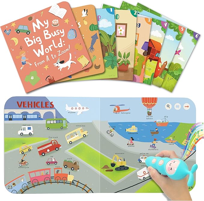 QuTZ Talking Pen Book Set, Learn to Read Sound Books, Learning Toys with 8 Tap to Read Books, 600+ Words & Fun Facts, 6 Phonics Story Books, 700+ Games, Educational Toy for Kids 3+ (Paperback Version)
