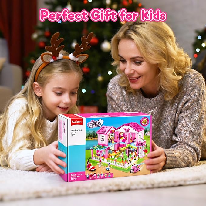 Sluban Garden Villa Friends Building Set for Girls, STEM Educational Toy Building Set Gift for Kids Ages 6+
