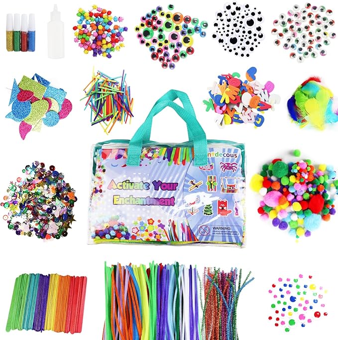 ANTDECOUS Arts and Crafts Supplies Kit for Kids - 2030+PCS Craft Supplies & Materials for Kids Creative Art Birthday Holiday Gift Craft Kits for Girls Boys 3+ 4 5 6 7 8 9 Year Old