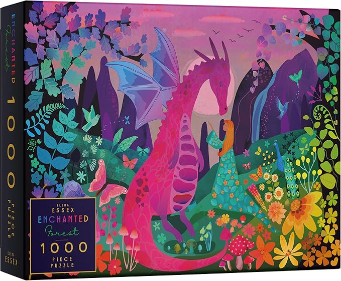 Elena Essex Puzzles for Adults 1000 Pieces - Enchanted Forest | Jigsaw Puzzles | 1000 Piece Puzzle for Adults | Cool Magic Dragon Puzzle | 20x28inches