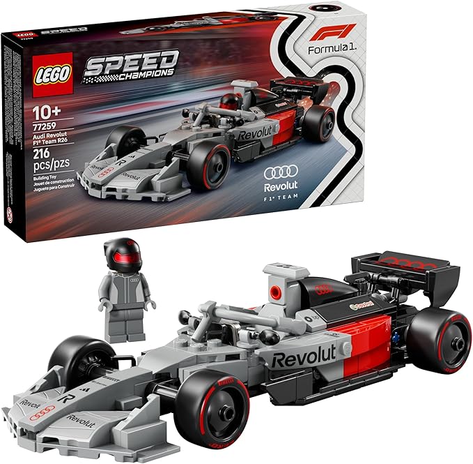LEGO Speed Champions Audi Revolut F1 Team R26 Race Car Toy - Building Sets for Boys & Girls, Ages 10+ - F1 Car Kit for Display or Play - Gift for Birthdays - 77259