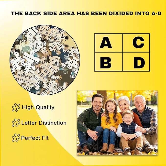 Custom Photo Puzzle 500 Pieces，Personalized Jigsaw Puzzle Made from Your Own Picture, Ideal Gift for Valentine's Day, Wedding, Pet, Birthday, Familys