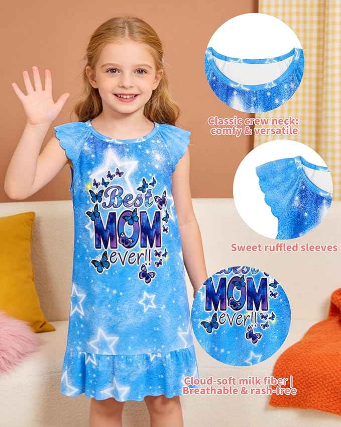 LQSZ Doll and Girl Matching Nightgown Outfit Pajamas Nightie Nightgown for Girls and Dolls Clothes