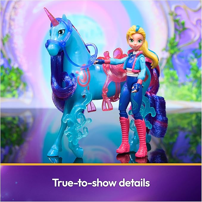 Unicorn Academy, Isabel & River Power of Friendship Set with Translucent Saddle & 2 Power Accessories, Dolls & Unicorn Toys for Girls Ages 4 and up