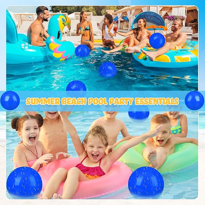 Raiten 12 Pcs Beach Ball Inflatable Beach Balls Large Inflatable Ball Floating Ball for Swimming Pool Party Favors Outdoor Activities Summer Birthday Party Supplies (Blue,12 Inch)