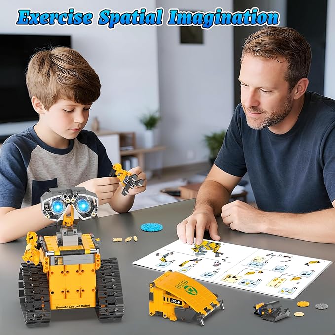 Robot Building Kit Toys for Boys Age 8-12 with 700 Pcs, 3 in 1 Robotics Excavator Garbage Truck with App & Remote Control, Coding Robot Building Set, Birthday Gifts for 8-14 Years Old Boys