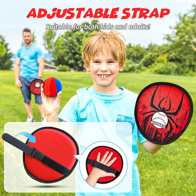 pamexin Toss and Catch Ball Game Set, Outdoor Games for Kids 3 4 5 6 7 8 9 10 11 12 Years Old Boys Girls, Outdoor Yard Games Beach Toys Pool Toys Sports & Outdoors Birthday Gifts (4 Paddles)