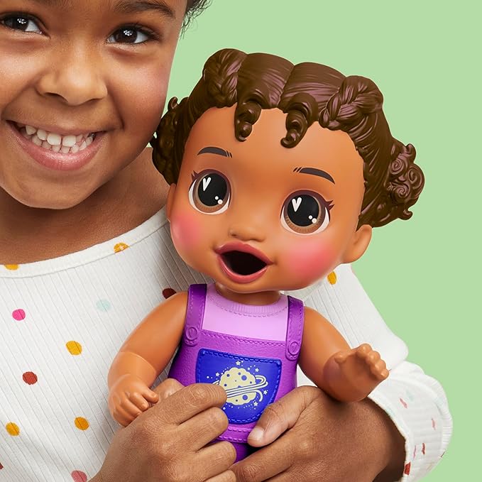 Baby Alive Dinnertime Creations, Black Hair Doll with Play Food Accessories, 11 inches, Toys for 3+ Year Old Girls and Boys