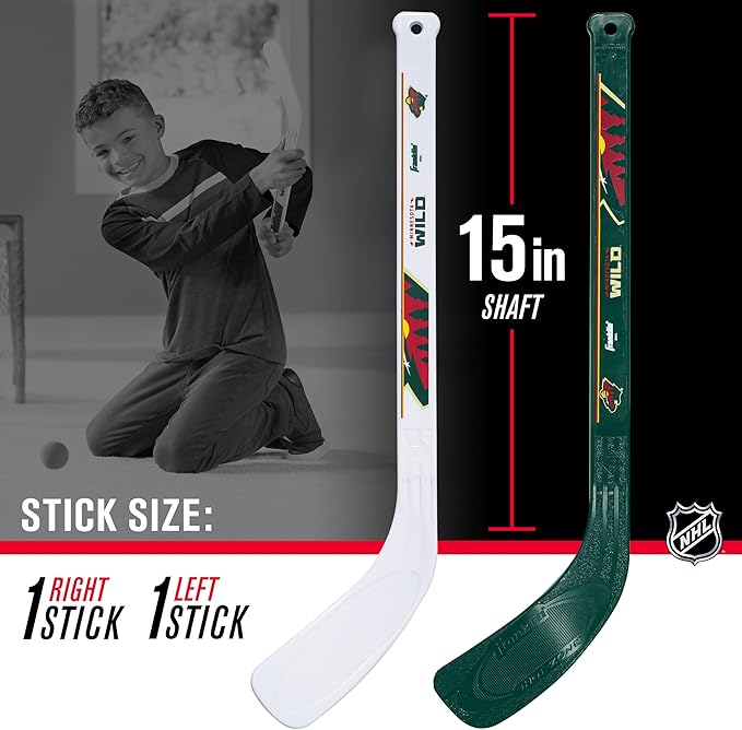 Franklin Sports NHL Mini Hockey Set - Kids Indoor Knee Hockey Goal, Ball, + 2 Stick Combo - Youth Team Indoor Toy Set - Official - Ages 3+