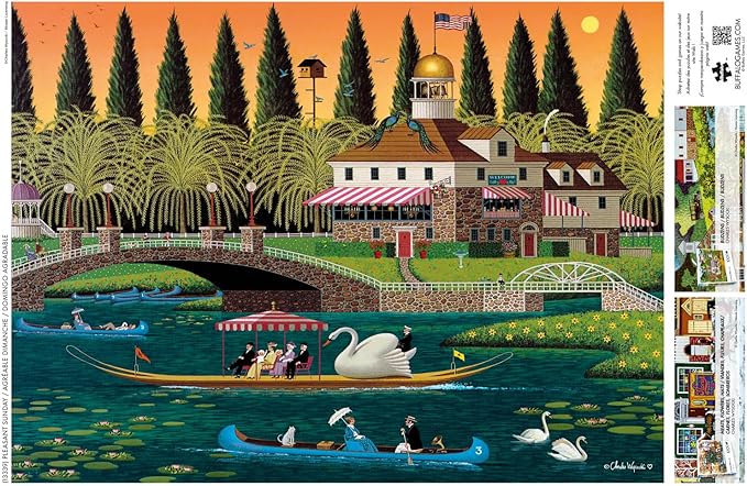 Buffalo Games – Pleasant Sunday – Charles Wysocki – 1000 Piece Jigsaw Puzzle  Colorful Puzzle for Adults – Precision-Cut Pieces, Beautiful Artwork, and Hours of Relaxing Fun