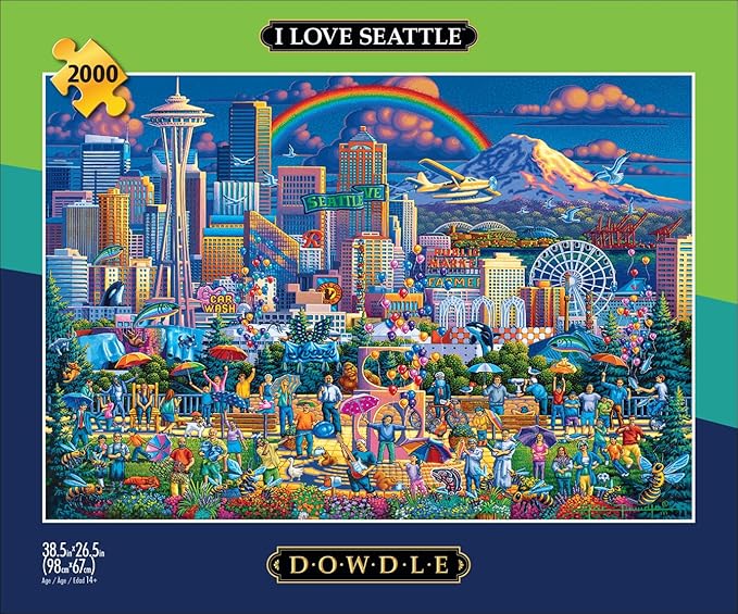 Buffalo Games – I Love Seattle - Eric Dowdle - 2000 Piece Jigsaw Puzzle  Colorful Puzzle for Adults – Precision-Cut Pieces, Beautiful Artwork, and Hours of Relaxing Fun
