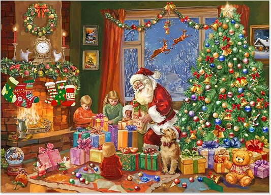 1000 Piece Christmas Puzzle for Adults - Winter Jigsaw Puzzles - Christmas Eve Holiday Puzzle Family Game Nights Home Decor