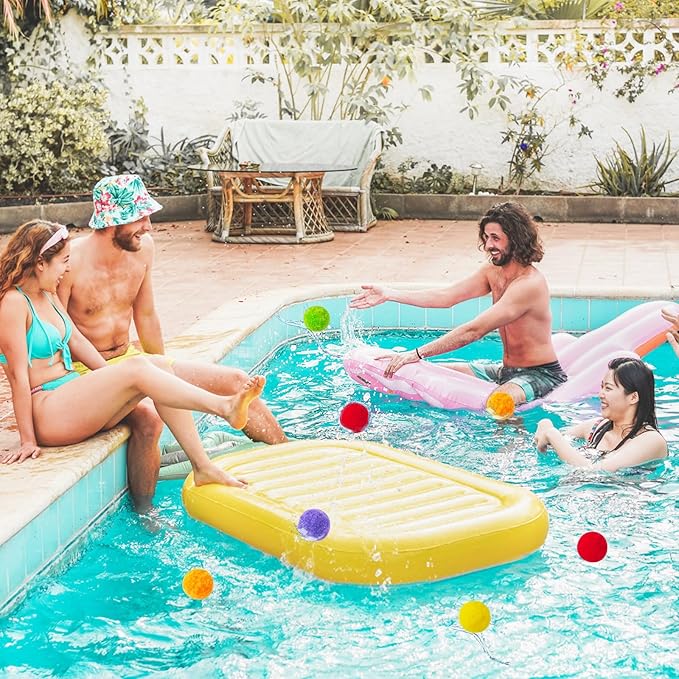 120 Pcs Reusable Water Balls,Soft Soaker Splash Balloons for Outdoor Water Games,Pool and Beach Activities,Reusable Water Toys for Summer Fun and Party Favors