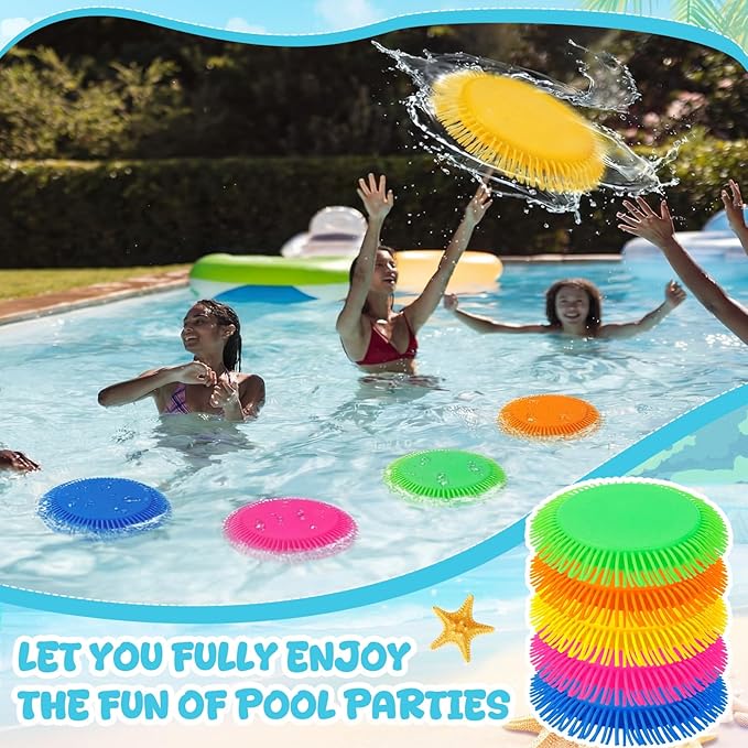 Outus 10 Pcs Beach Games Flying Disc for Pool 7 Inch Soft Water Discs for Kids Splashes on Impact Beach Water Swimming Pool Toys for Kids Park Backyard Outdoor Summer Games Birthday Gifts