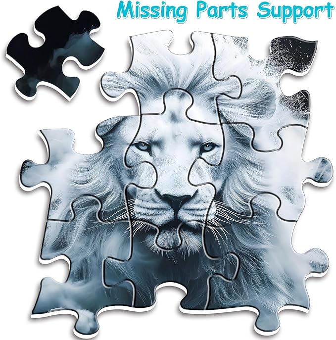 Mystery Lion Puzzles 1000 Pieces for Adults, Animal Challenging Jigsaw Puzzles, Difficult Nature Wild Animals Art Puzzle as Home Wall Art