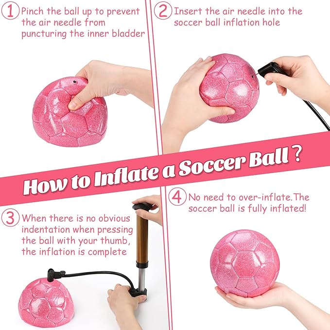 DLUGOPIS Sparkling Pink Toddler Soccer Ball - Mini, Age 3-8, Indoor/Outdoor, Small Size for Boys & Girls (Sparkling Pink, 1)