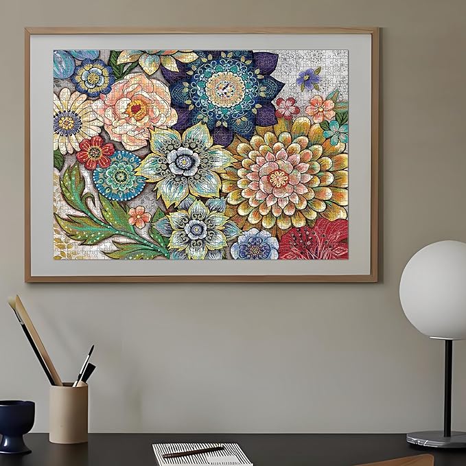 1000 Piece Jigsaw Puzzles for Adults Teens Kids - Fine Art Challenging, Mandala 1000Pcs Puzzle, Family Game Gift, Size 27"x20"