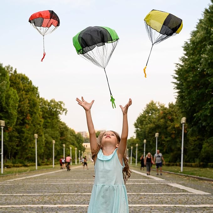 nutty toys Parachute Toys for Kids - Tangle Free Outdoor Flying Parachute Men, Top Indoor & Outside for 3 4 5 6 7 8 9 10 11 12 Year Old, Best Easter Basket Stuffers Idea 2026, Unique Boy & Girl Gifts