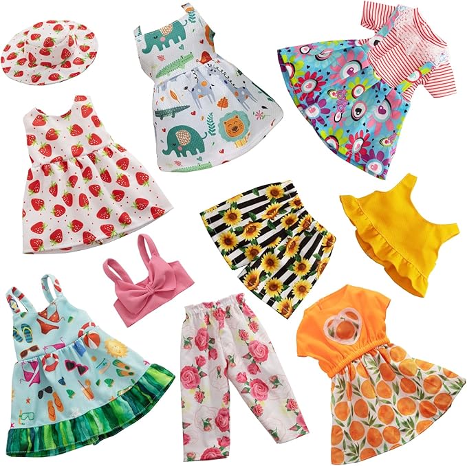American 18 Inch Doll Clothes - 18 Inch Doll Clothes Accessories Fit American Dolls, 7 Set American Doll Outfits Dress, 18" American Doll Clothes and Accessories with Hat (Not Include The Doll)