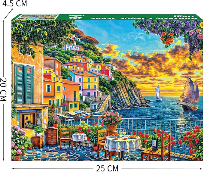 Romantic Cinque Terre Puzzles for Adults 1000 Piece, Jigsaw Puzzles for Adults, Adult Challenging Game Toys, Impossible Puzzle, Family Decoration Puzzle