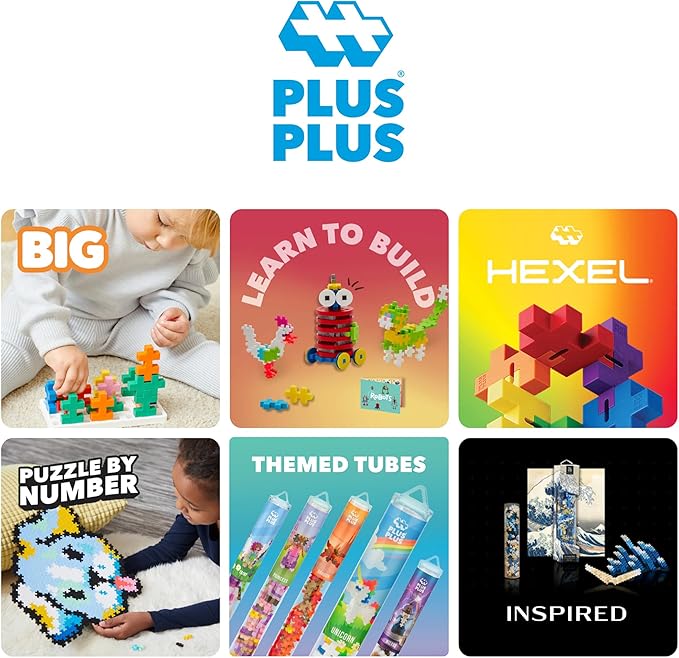 Plus Plus 70 Piece Interlocking Building Blocks for Kids, Open Ended Connecting Toys, Stem Bin Classroom Mini Manipulatives - Basic Mix Play Tube