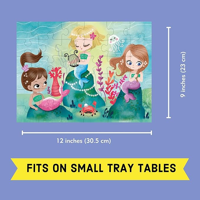 Mudpuppy Mermaids – 36 Piece Puzzle to Go Featuring Vibrant Underwater Scene Perfect Travel Activity for Children Ages 3 and Up