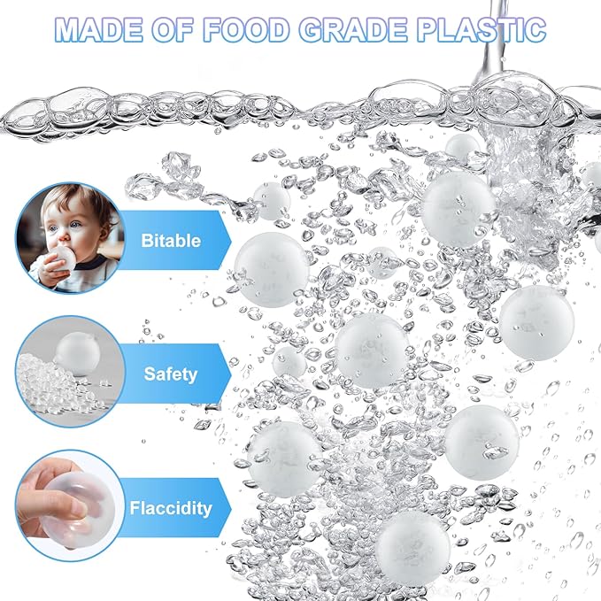 Clear Ball Pit Balls - Crush Proof Plastic Toy Balls for Boys and Girls