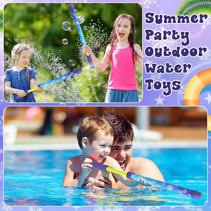 12 Pack Snowflake Water Blaster 15.75 in Snowflake Water Shooter Blasters Gun Party Favors for Kids Summer Outdoor Swimming Pool Backyard Beach Summer Games