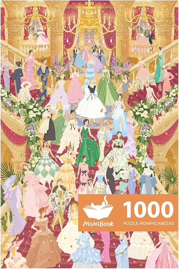 MOMIBOOK 1000 Piece Puzzle for Adults Jigsaw Puzzles of Party Waltz, Gilding Dancing Together Painting Image Challenging Hard Impossible Puzzle Unique Party Christmas Birthday Gifts