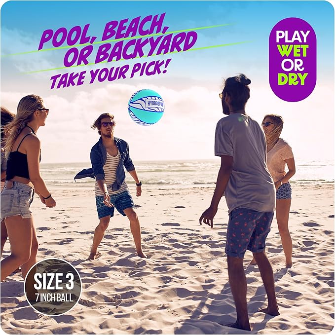 Pool Basketball (Size 3) - Pool Toys for Kids, Teens, & Adults - Water Basketball for Pools Party - Waterproof Swimming Balls - Water Toys for Kids Ages 8-12 - Lake, Beach Accessories - Summer Games