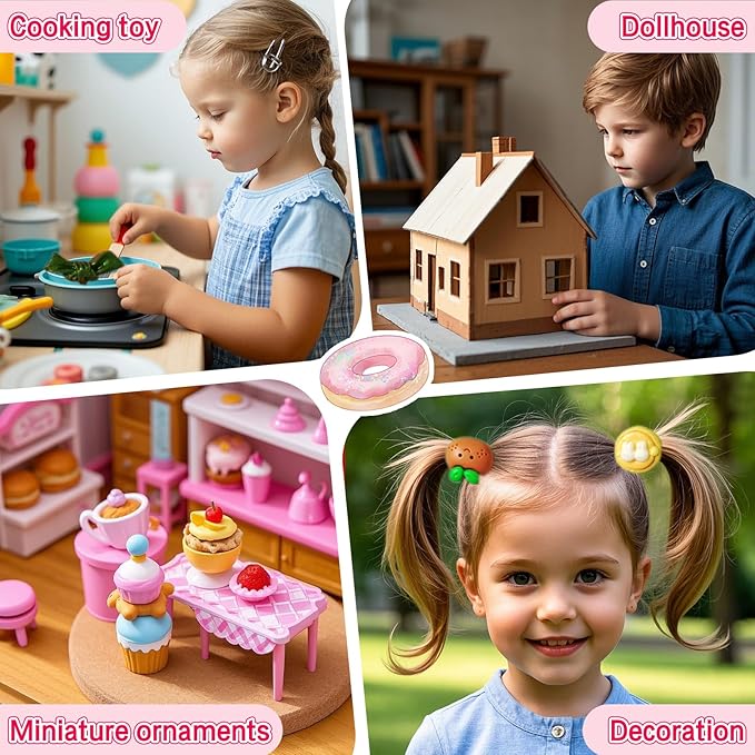 50 Pack Mini Food Blind Bags for Kids - Small Dollhouse Accessories & Party Favors Set with Tiny Resin Food Toys, Perfect for Pretend Cooking Games, Miniature Kitchen Play & Collecting