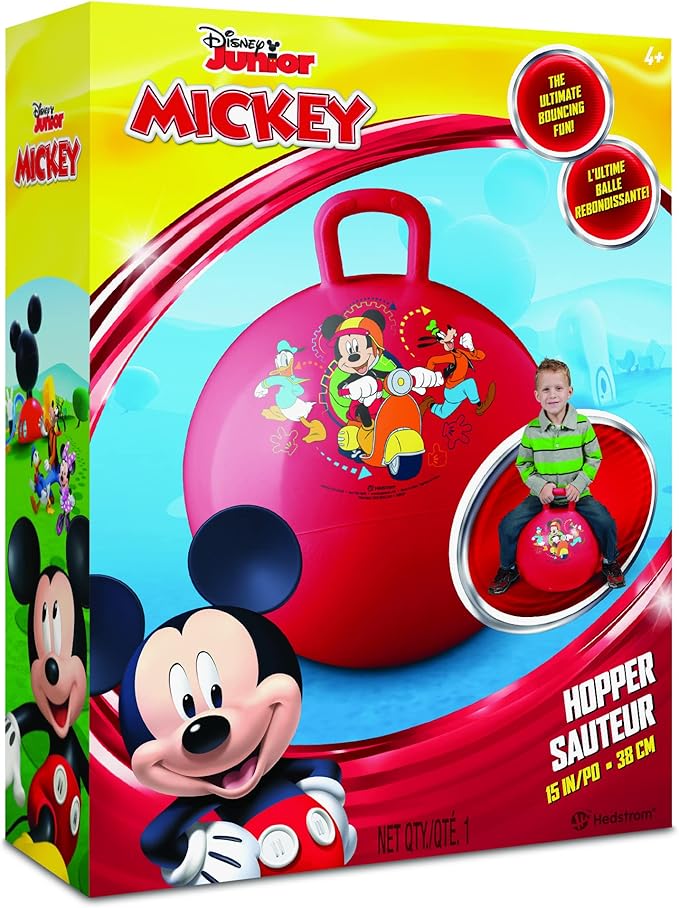 Hedstrom Disney, Mickey Mouse Hopper Ball, Hop Ball for Kids, 15 Inch, Red, Small, 55-73292