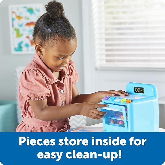 Learning Resources Sorting Sweets Mini Oven, Play Food, Kids Kitchen Playset, Pretend Play Toys, Mini Food, Sorting Toys, Montessori Cooking Set for Toddlers