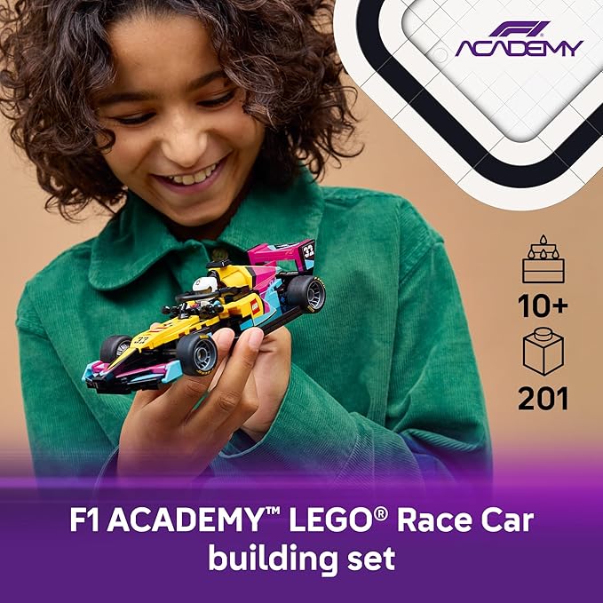 LEGO Speed Champions F1 ACADEMY Race Car Building Toy - Pretend Play Racing Vehicle W/ F1 ACADEMY Minifigure - Play & Display Toy Car for Boys & Girls, Ages 10+ - Gift Idea for Birthdays - 77258