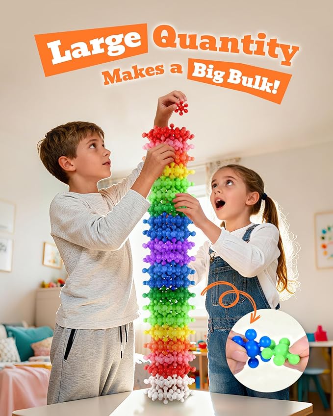 300 Pieces Building Blocks Kids STEM Toys Educational Discs Sets Interlocking Solid Plastic for Preschool Boys and Girls Aged 3+, Birthday for Boys Girls 3-5