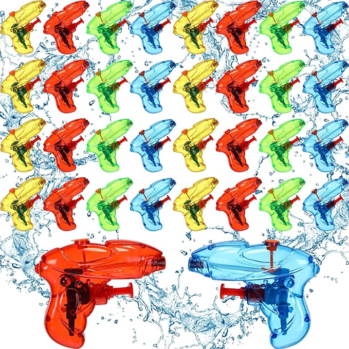 Leyndo 32 Pack Mini Water Gun for Kids Colorful Blaster Squirt Pistol Small Fun Water Gun Bulk for Outdoor Beach Game Summer Swimming Pool Party Favor(Vibrant Style)