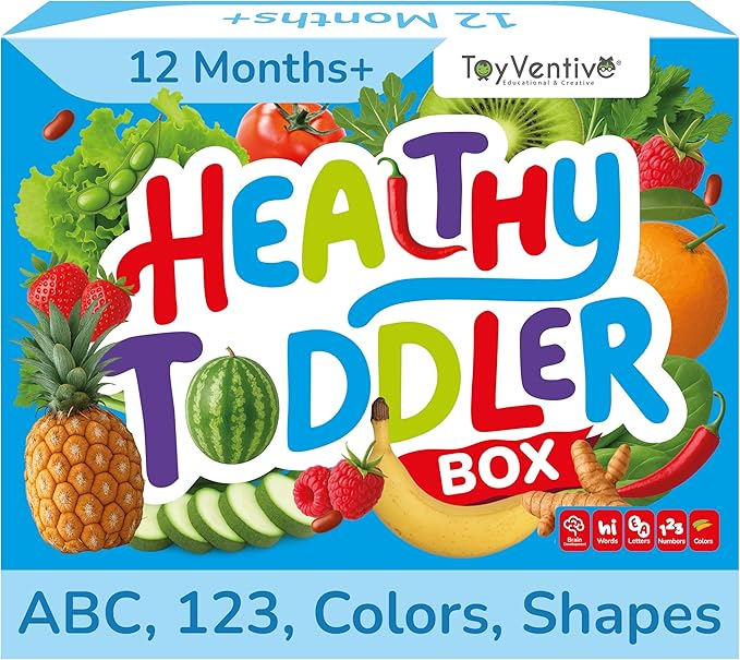 TOYVENTIVE Preschool Learning Activities for Toddlers, Learning Toys for 2 Year Olds, Educational Flashcards, Montessori Books and Games, Gifts and Toys for 1 Year Old Boy, First Birthday Gift Boys